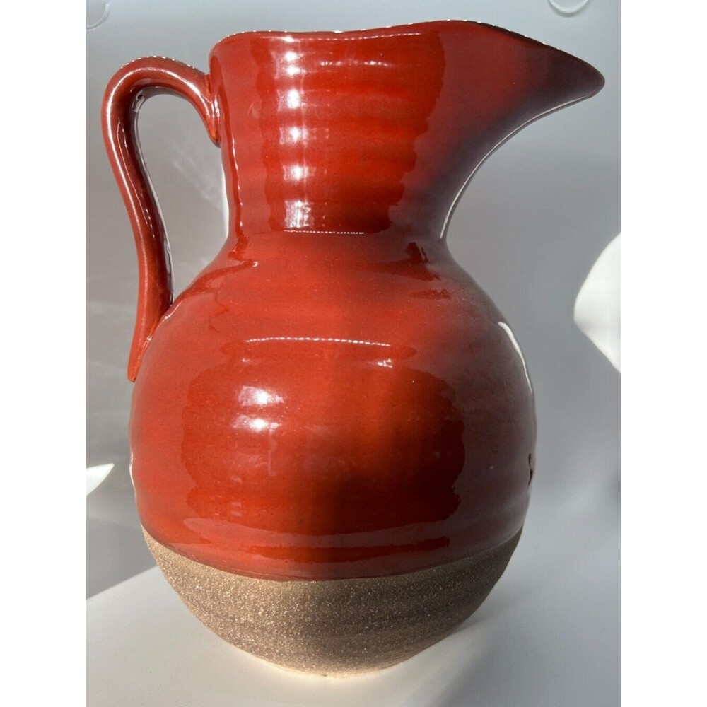 Cranberry Red Ceramic Pitcher Water Drink 2 Quart 10" Tall Target Holiday Home